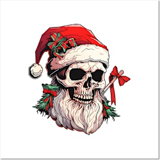 Christmas Celebration with a Skull Twist Posters and Art